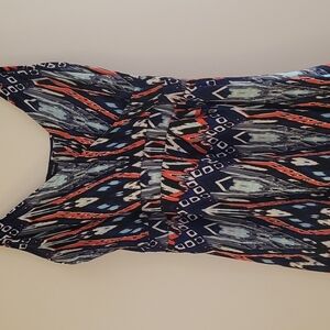 Aqua Dress Ikat Print